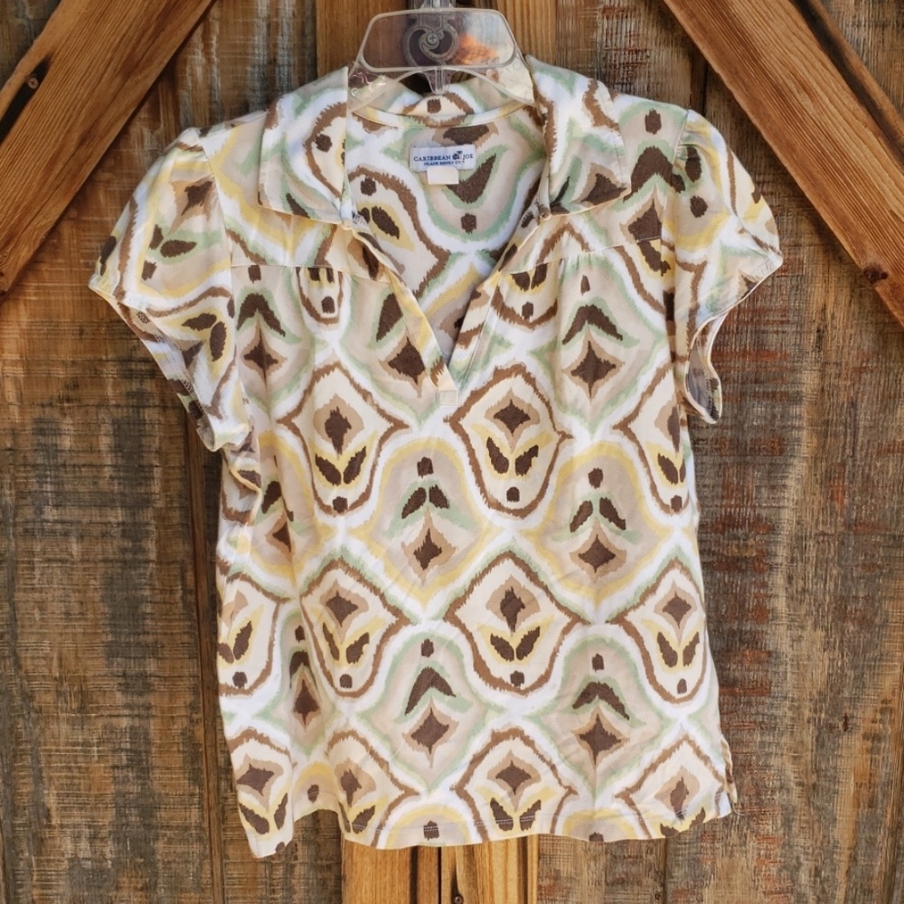 Caribbean Joe Blouse Top Large
